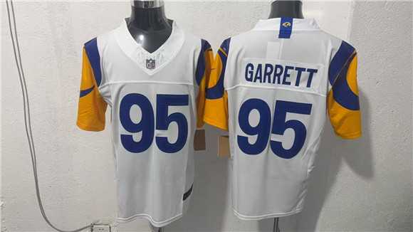 Mens Los Angeles Rams #95 Myles Garrett White 2026 F.U.S.E. Vapor Limited Stitched Jersey