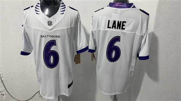 Mens Baltimore Ravens #6 JaKobi Lane White 2026 F.U.S.E. Vapor Stitched Limited Stitched Jersey