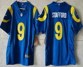 Womens Los Angeles Rams #9 Matthew Stafford Limited Blue FUSE Vapor Jersey