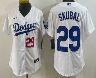 Womens Los Angeles Dodgers #29 Tarik Skubal White Cool Base Stitched Jersey->->MLB Jersey