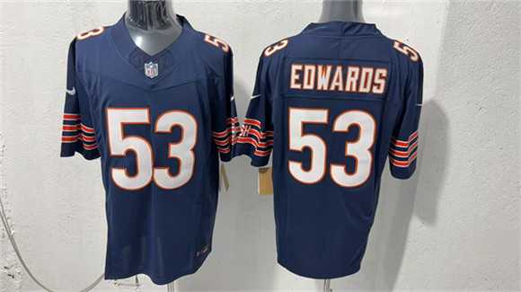 Mens Chicago Bears #53 T.J. Edwards Navy 2026 F.U.S.E. Vapor Untouchable Limited Stitched Jersey