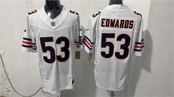 Mens Chicago Bears #53 T.J. Edwards White 2026 F.U.S.E. Vapor Untouchable Limited Stitched Jersey