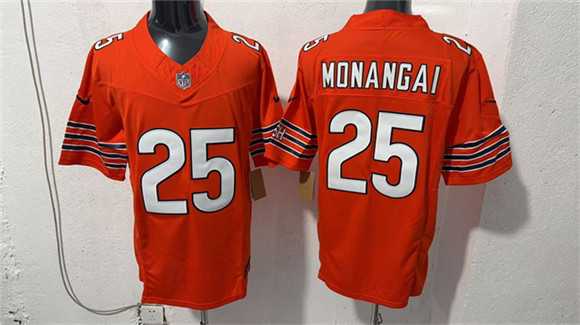 Mens Chicago Bears #25 Kyle Monangai Orange 2026 F.U.S.E. Vapor Untouchable Limited Stitched Jersey