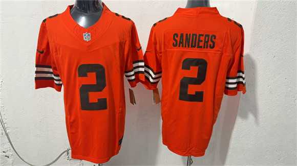 Mens Cleveland Browns #2 Shedeur Sanders Orange 2026 Vapor Limited Stitched Jersey