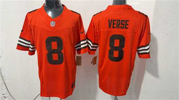 Mens Cleveland Browns #8 Jared Verse Orange 2026 Vapor Limited Stitched Jersey