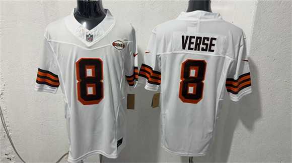 Mens Cleveland Browns #8 Jared Verse White 2026 1946 Collection Vapor Limited Stitched Jersey