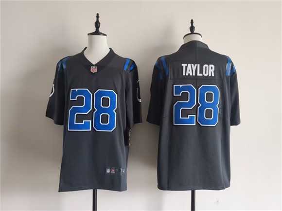 Mens Indianapolis Colts #28 Jonathan Taylor Dark Gray 2026 Rivalries Collection Limited Stitched Jersey