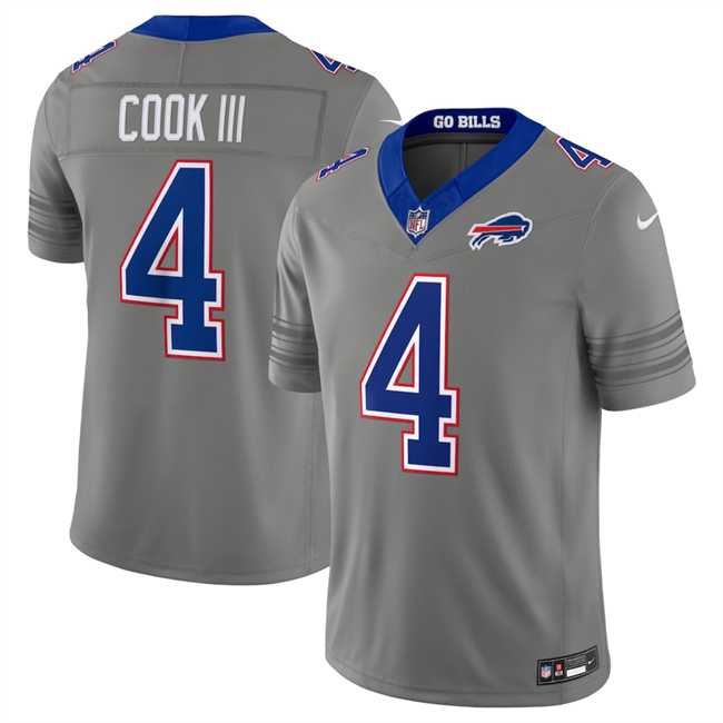 Mens Buffalo Bills #4 James Cook III Gray F.U.S.E. 2026 Nickel City Vapor Stitched Jersey Dzhi