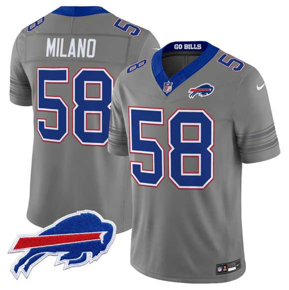 Mens Buffalo Bills #58 Matt Milano Gray F.U.S.E. 2026 Nickel City Vapor Stitched Jersey Dzhi