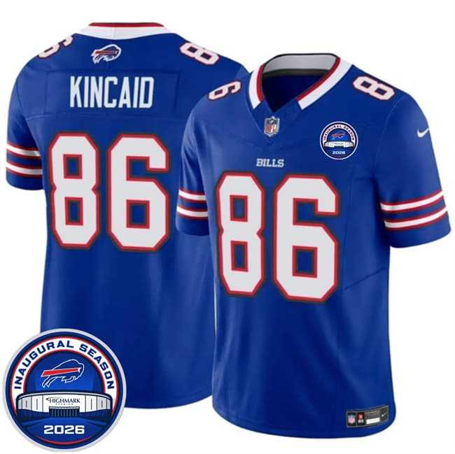Mens Buffalo Bills #86 Dalton Kincaid Blue F.U.S.E. 2026 Inaugural Season at Highmark Stadium Stitched Jersey Dzhi