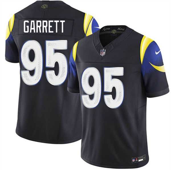 Mens Los Angeles Rams #95 Myles Garrett Black 2025 F.U.S.E. Rivalries Vapor Limited Stitched Jersey