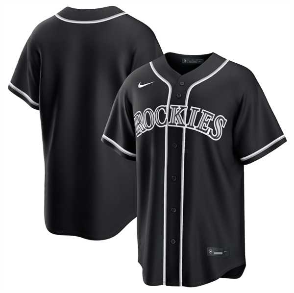 Mens Colorado Rockies Blank Black Out Stitched Jersey Dzhi