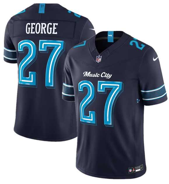 Mens Tennessee Titans #27 Eddie George Navy 2026 F.U.S.E. Music City Rivalries Collection Limited Stitched Jersey Dzhi