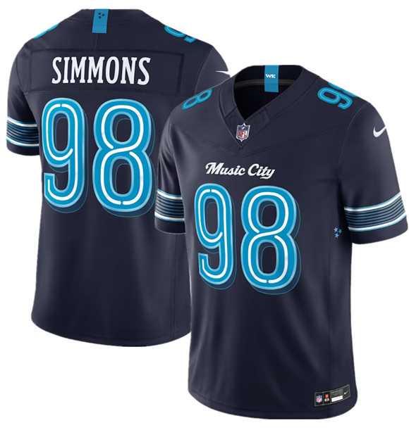 Mens Tennessee Titans #98 Jeffery Simmons Navy 2026 F.U.S.E. Music City Rivalries Collection Limited Stitched Jersey Dzhi