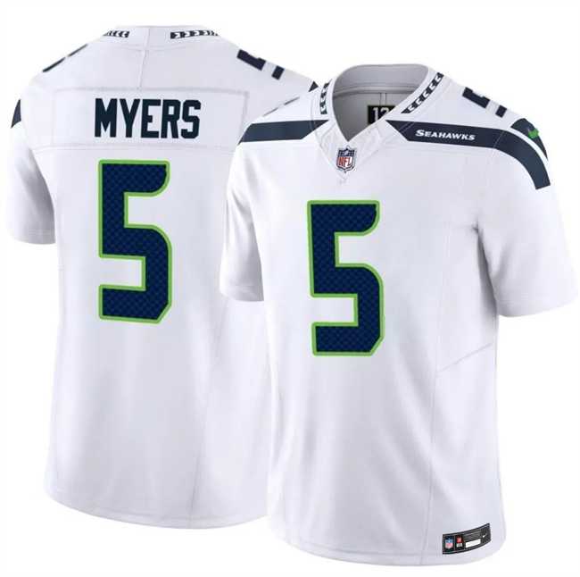 Mens Seattle Seahawks #5 Jason Myers White 2025 F.U.S.E. Vapor Untouchable Limited Stitched Jersey Dzhi