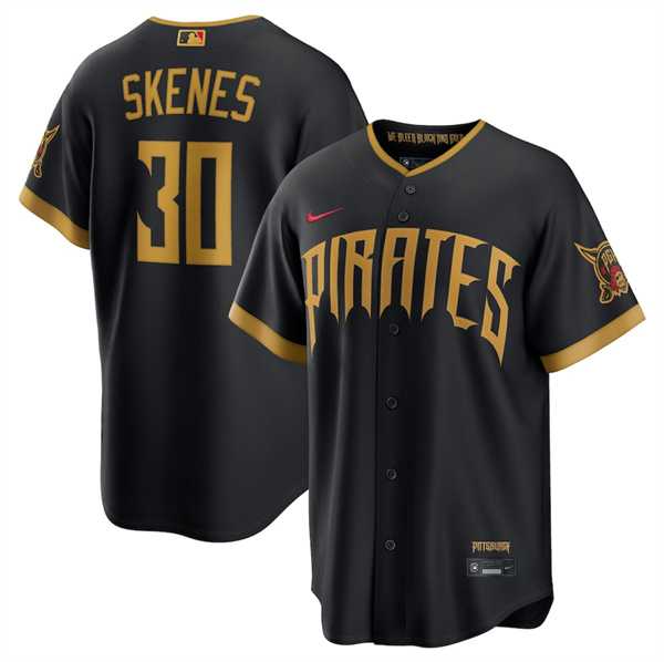 Mens Pittsburgh Pirates #30 Paul Skenes Black 2026 City Connect Stadium Stitched Stitched Jersey Dzhi->pittsburgh pirates->MLB Jersey