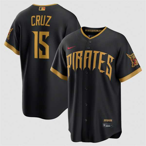 Mens Pittsburgh Pirates #15 Oswin Appollis Black 2026 City Connect Stadium Stitched Stitched Jersey Dzhi->pittsburgh pirates->MLB Jersey