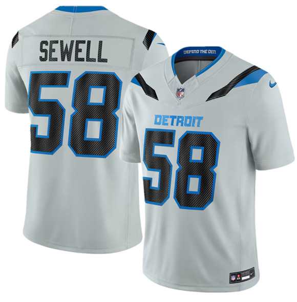 Mens Detroit Lions #58 Penei Sewell Silver 2026 F.U.S.E. Rivalries Collection Limited Stitched Jersey Dzhi