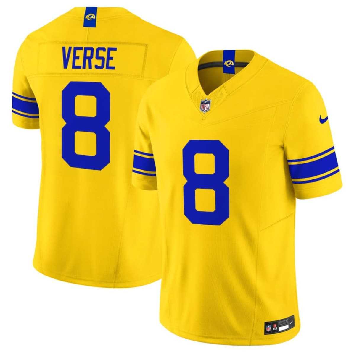 Mens Los Angeles Rams #8 Jared Verse Yellow 2026 F.U.S.E. Vapor Limited Stitched Jersey Dzhi