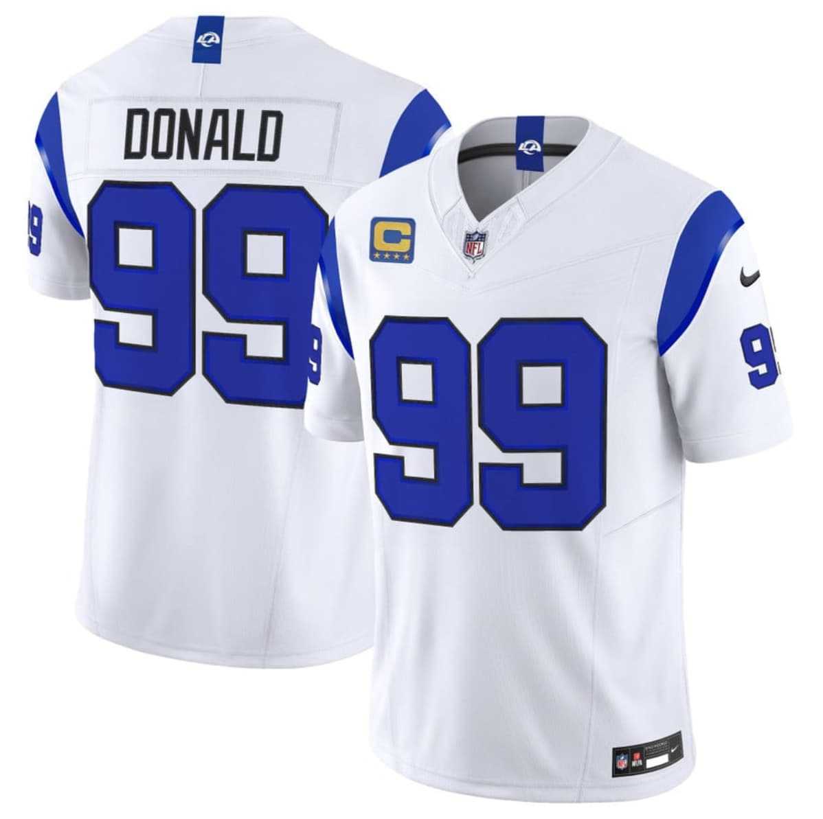 Mens Los Angeles Rams #99 Aaron Donald White 2026 F.U.S.E. With 4- Star C Patch Vapor Limited Stitched Jersey Dzhi