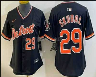 Womens Detroit Tigers #29 Tarik Skubal Black Stadium Jersey