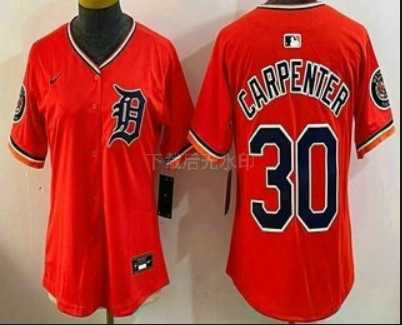Womens Detroit Tigers #30 Kerry Carpenter Orange Stadium Jersey