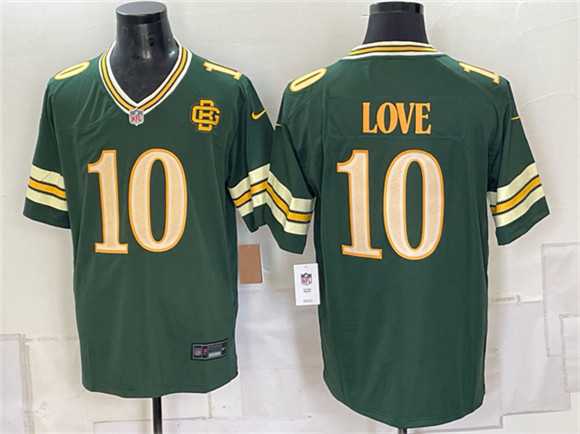 Mens Green Bay Packers #10 Jordan Love Dark Green 2026 Rivalries Collection Limited Stitched Jersey Dzhi