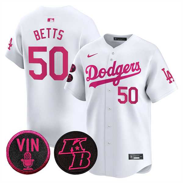 Mens Los Angeles Dodgers #50 Mookie Betts White 2026 Mothers Day Vapor Premier Limited Stitched Jersey Dzhi