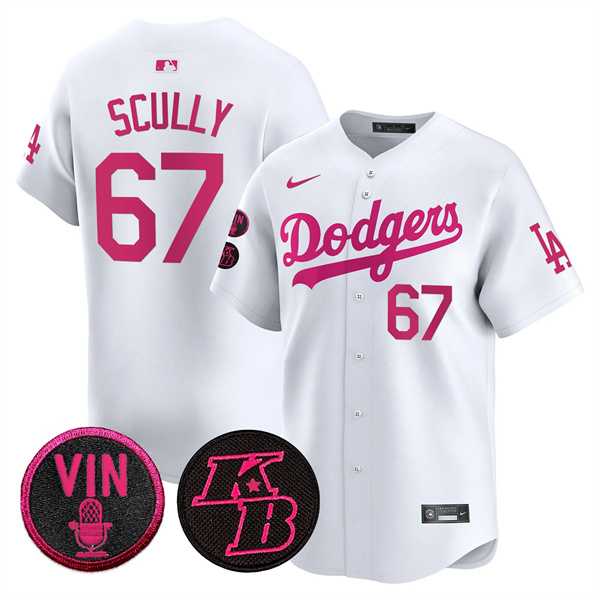 Mens Los Angeles Dodgers #67 Vin Scully White 2026 Mothers Day Vapor Premier Limited Stitched Jersey Dzhi
