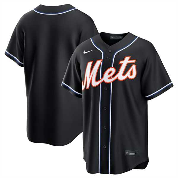 Mens New York Mets Blank 2026 Black Out Stitched Jersey Dzhi