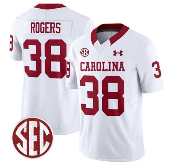 Mens South Carolina Fighting Gamecocks #38 George Rogers White F.U.S.E. Stitched Jersey Dzhi