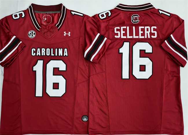 Mens South Carolina Fighting Gamecocks #16 LaNorris Sellers Red F.U.S.E. Stitched Jersey