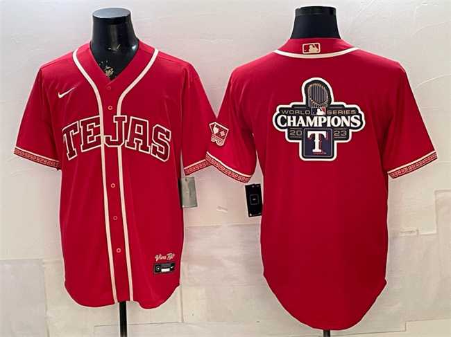 Mens Texas Rangers Team Big Logo Red 2026 City Connect Stadium Stitched Jerseys Dzhi