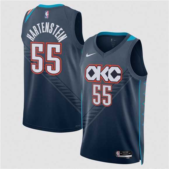 Mens Oklahoma City Thunder #55 Isaiah Hartenstein Navy 2025-26 City Edition Swingman Stitched Jersey Dzhi