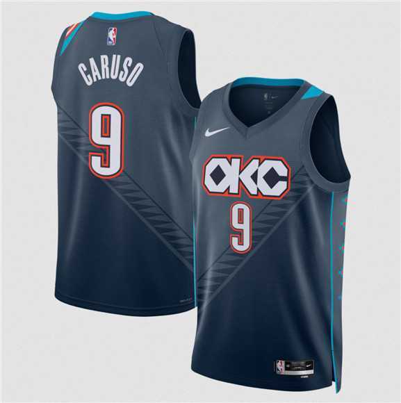 Mens Oklahoma City Thunder #9 Alex Caruso Navy 2025-26 City Edition Swingman Stitched Jersey Dzhi