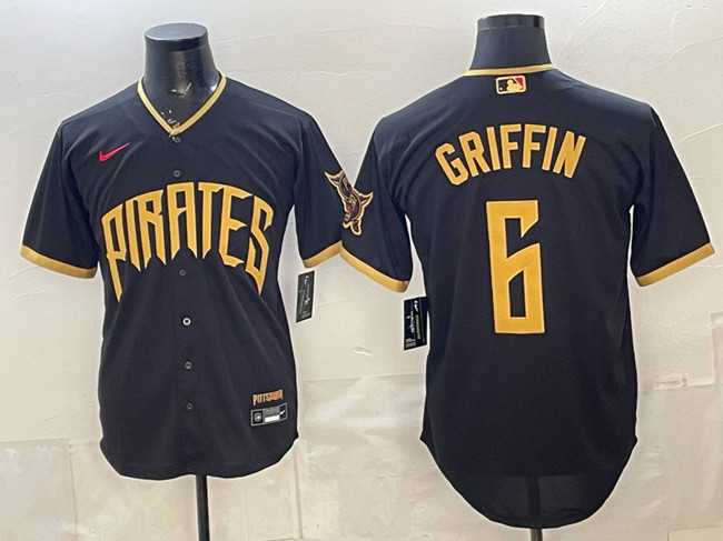 Mens Pittsburgh Pirates #6 Konnor Griffin Black 2026 City Connect Stadium Stitched Jersey->pittsburgh pirates->MLB Jersey