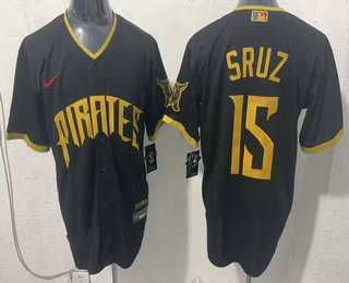 Mens Pittsburgh Pirates #15 Oneil Cruz Black 2026 City Connect Stadium Jersey->pittsburgh pirates->MLB Jersey