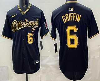 Mens Pittsburgh Pirates #6 Konnor Griffin Black Alternate Limited Jersey->pittsburgh pirates->MLB Jersey