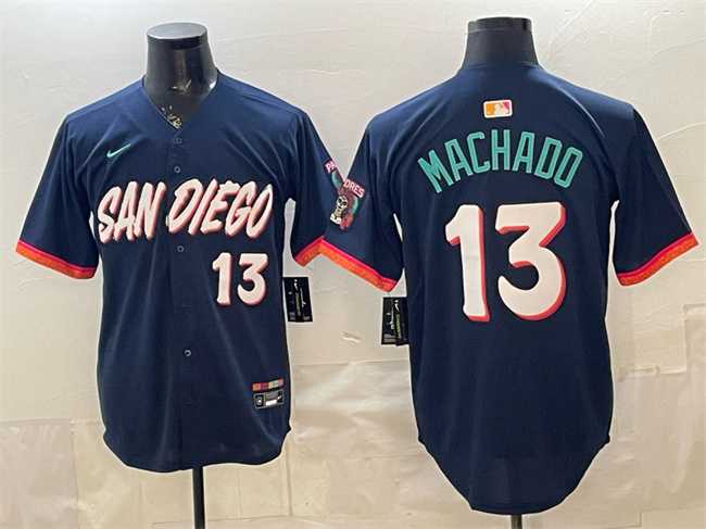 Mens San Diego Padres #13 Manny Machado Obsidian 2026 City Connect Limited Stitched Jersey