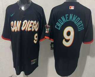 Mens San Diego Padres #9 Jake Cronenworth Black 2026 City Connect Stadium Jersey