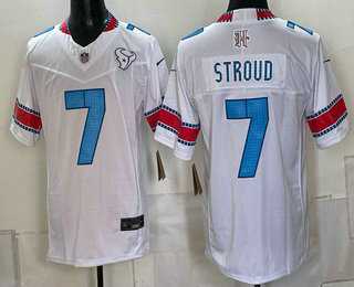 Mens Houston Texans #7 CJ Stroud White 2026 FUSE Rivalries Collection Limited Stitched Jersey