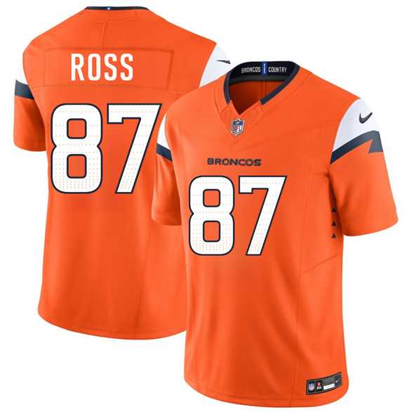 Mens Denver Broncos #87 Cam Ross Orange 2026 Draft F.U.S.E. Vapor Limited Stitched Jersey