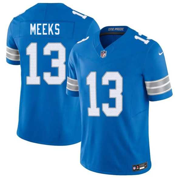 Mens Detroit Lions #13 Jackson Meeks Blue 2026 F.U.S.E. Vapor Limited Stitched Jersey