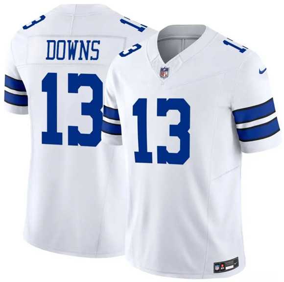 Mens Dallas Cowboys #13 Caleb Downs White 2026 Draft F.U.S.E Vapor Untouchable Limited Stitched Jersey