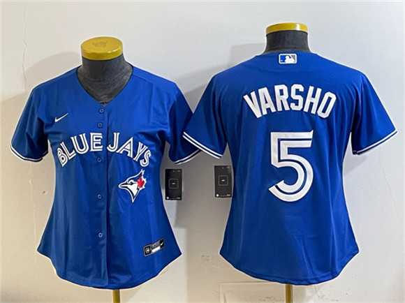 Womens Toronto Blue Jays #5 Daulton Varsho Royal Cool Base Stitched Jersey (Run Small)
