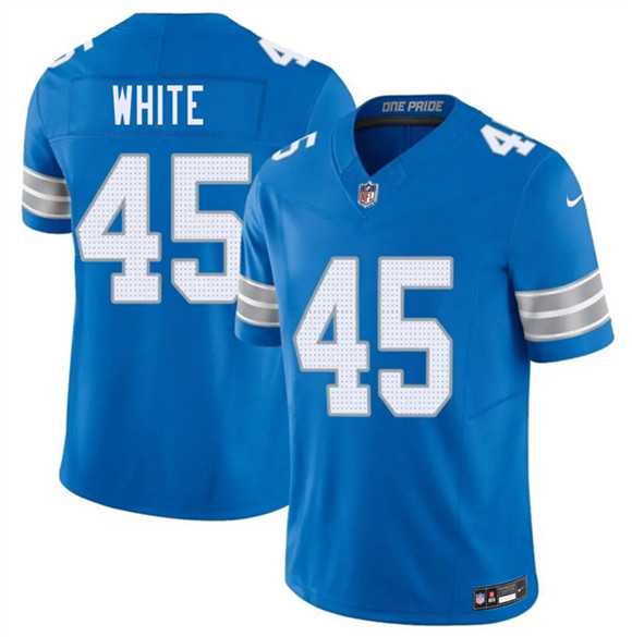 Mens Detroit Lions #45 Devin White Blue 2026 F.U.S.E. Vapor Limited Stitched Jersey Dzhi