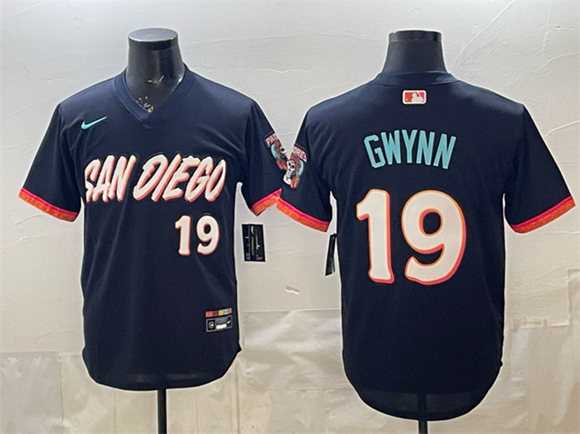 Mens San Diego Padres #19 Tony Gwynn Obsidian 2026 City Connect Stadium Stitched Jersey