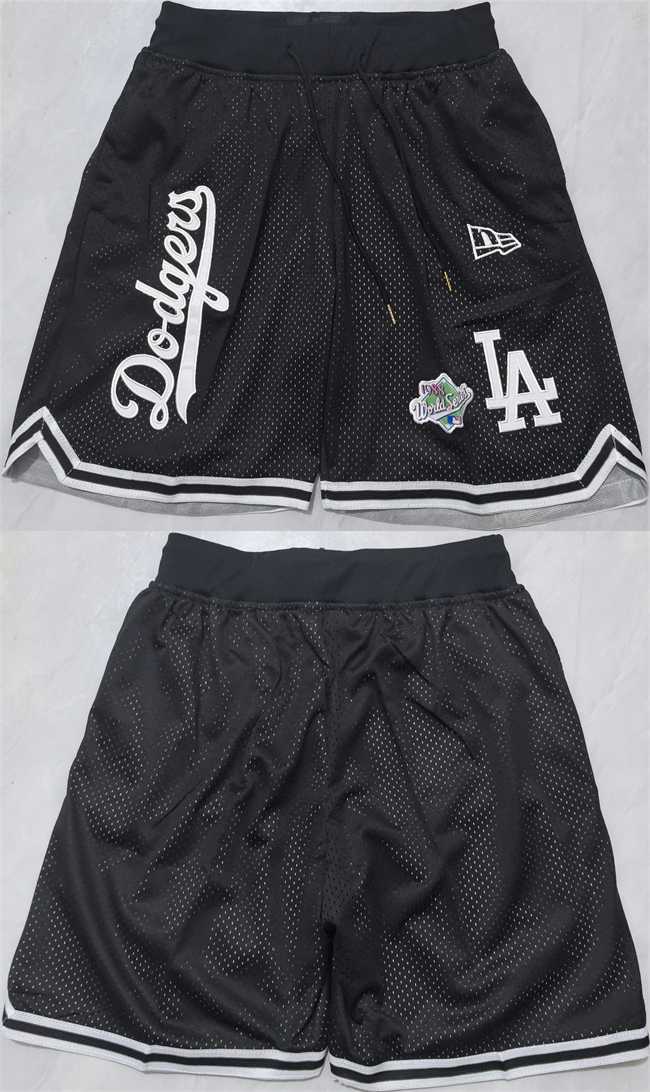 Mens Los Angeles Dodgers Black Shorts (Run Small)