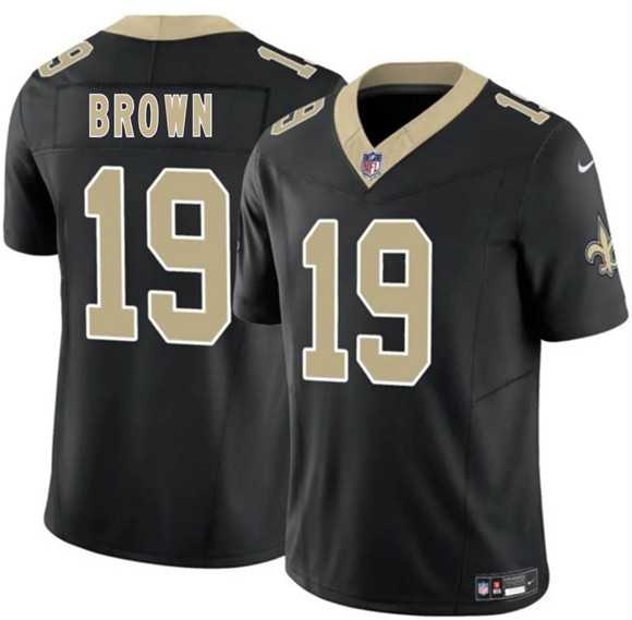 Mens New Orleans Saints #19 Barion Brown Black 2026 Draft F.U.S.E Vapor Limited Stitched Jersey