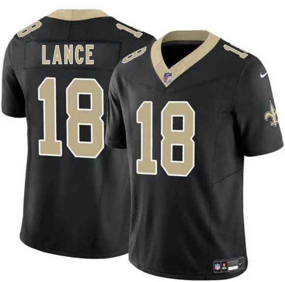 Mens New Orleans Saints #18 Bryce Lance Black 2026 F.U.S.E Vapor Limited Stitched Jersey